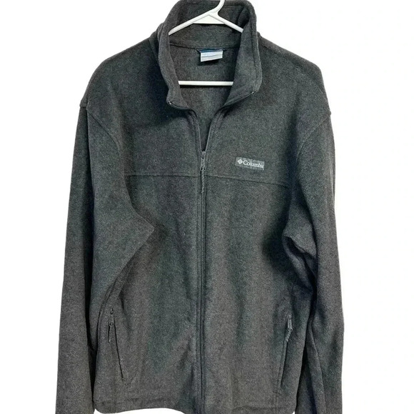 Columbia Men’s Fleece Full Zip Gray Jacket Size Large - Picture 2 of 8